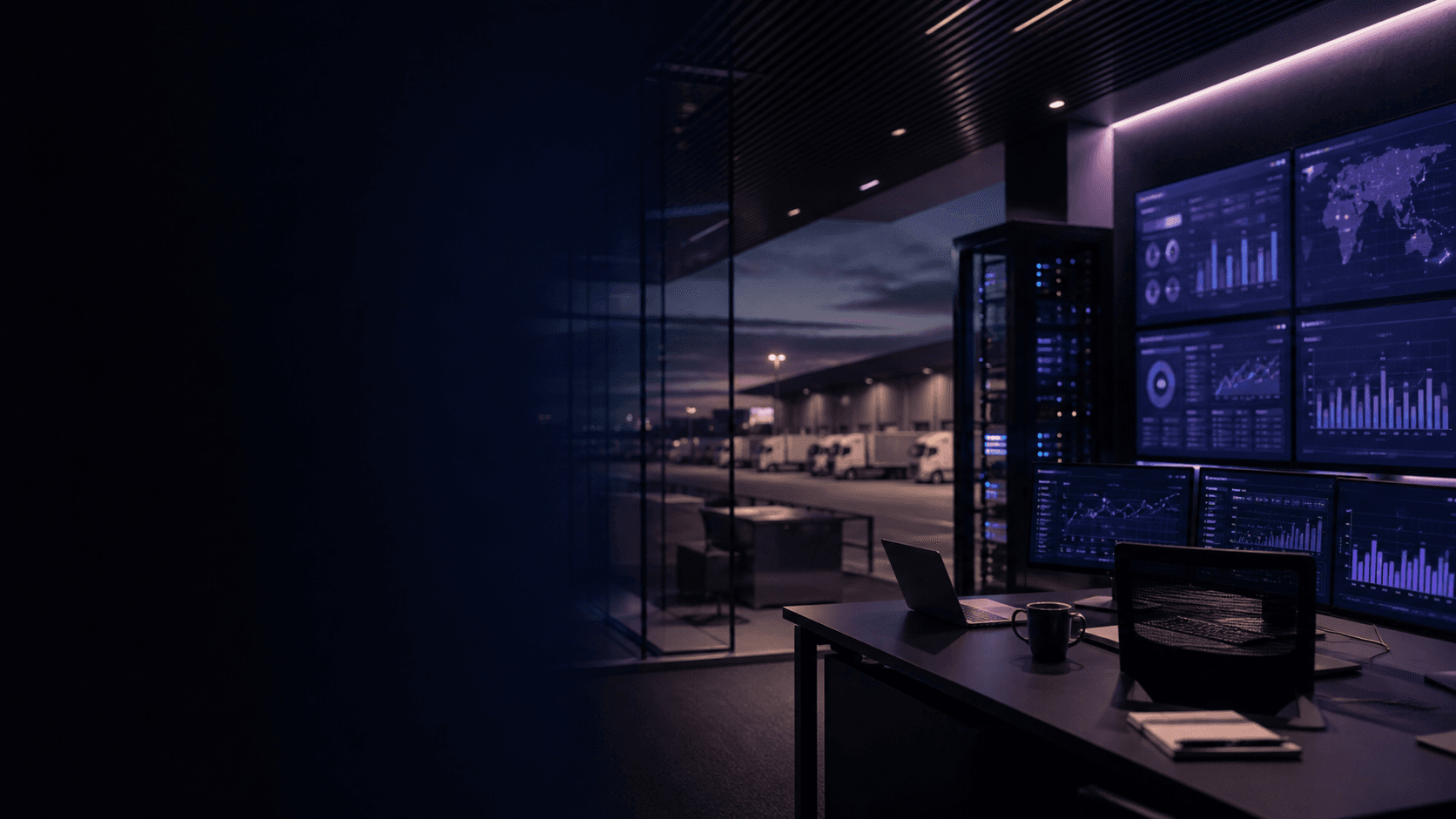 Connected operational systems represented as an illuminated network
